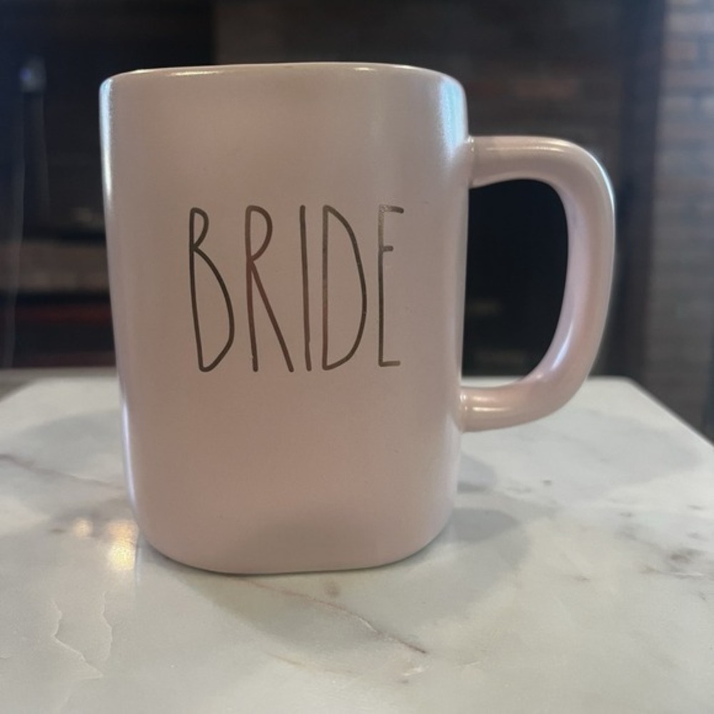 Rae Dunn Pink Bride Ceramic Mug 16 ounces‎ Magenta Collection Wedding EUC